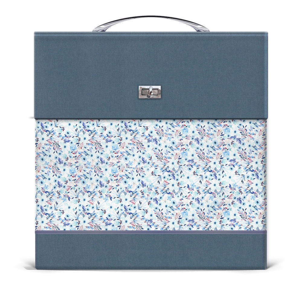 Maleta Lino Gema Azulón y Jazmín Celeste